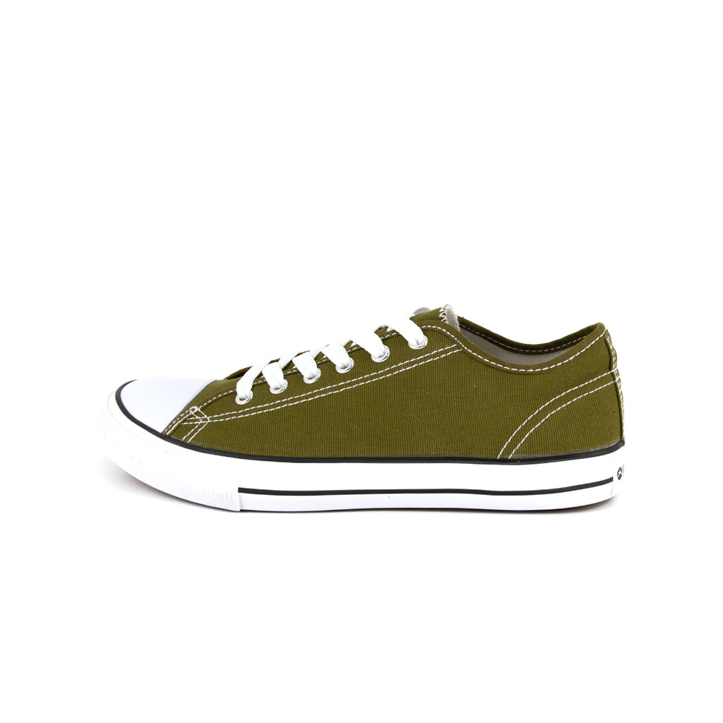 รองเท้าผ้าใบ รองเท้าผ้าใบผูกเชือก รองเท้าผ้าใบผูกเชือกผู้ชาย รองเท้าผ้าใบผูกเชือกผู้หญิงสีเขียวขี้ม้า คลาสสิค ใส่สบาย น้ำหนักเบา