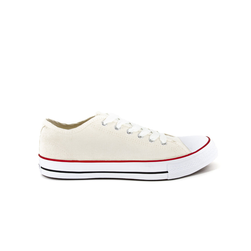 รองเท้าผ้าใบ รองเท้าผ้าใบผูกเชือก รองเท้าผ้าใบผูกเชือกผู้ชาย รองเท้าผ้าใบผูกเชือกผู้หญิงสีครีม คลาสสิค ใส่สบาย น้ำหนักเบา