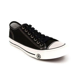 รองเท้าผ้าใบ รองเท้าผ้าใบผูกเชือก รองเท้าผ้าใบผูกเชือกผู้ชาย รองเท้าผ้าใบผูกเชือกผู้หญิงสีดำ ลายดาวสุดเทห์ ใส่สบาย น้ำหนักเบา