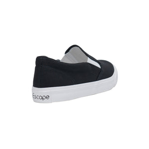 รองเท้าผ้าใบ รองเท้าสลิปออน รองเท้าผ้าใบสลิปออนผู้ชาย รองเท้าผ้าใบสลิปออนผู้หญิงสีดำ/ขาว ขอบนุ่ม น้ำหนักเบา ใส่สบาย