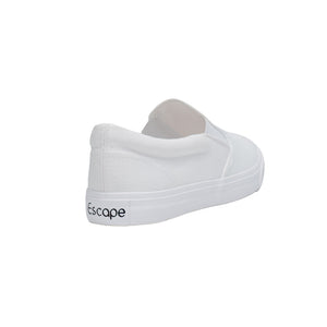 รองเท้าผ้าใบ รองเท้าสลิปออน รองเท้าผ้าใบสลิปออนผู้ชาย รองเท้าผ้าใบสลิปออนผู้หญิงสีครีม ขอบนุ่ม น้ำหนักเบา ใส่สบาย