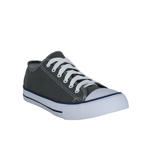 รองเท้าผ้าใบ รองเท้าผ้าใบผูกเชือก รองเท้าผ้าใบผูกเชือกผู้ชาย รองเท้าผ้าใบผูกเชือกผู้หญิงสีเทา สไตล์คลาสสิก นุ่มสบาย