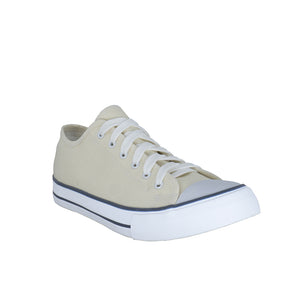 รองเท้าผ้าใบ รองเท้าผ้าใบผูกเชือก รองเท้าผ้าใบผูกเชือกผู้ชาย รองเท้าผ้าใบผูกเชือกผู้หญิงสีครีม สไตล์คลาสสิก นุ่มสบาย