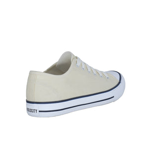 รองเท้าผ้าใบ รองเท้าผ้าใบผูกเชือก รองเท้าผ้าใบผูกเชือกผู้ชาย รองเท้าผ้าใบผูกเชือกผู้หญิงสีครีม สไตล์คลาสสิก นุ่มสบาย