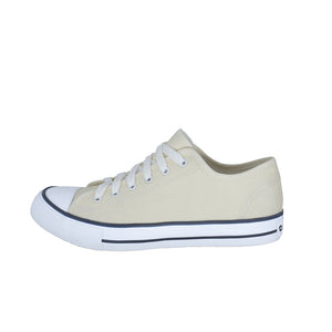 รองเท้าผ้าใบ รองเท้าผ้าใบผูกเชือก รองเท้าผ้าใบผูกเชือกผู้ชาย รองเท้าผ้าใบผูกเชือกผู้หญิงสีครีม สไตล์คลาสสิก นุ่มสบาย