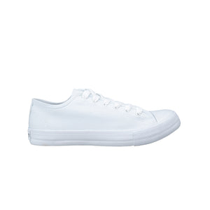 รองเท้าผ้าใบ รองเท้าผ้าใบผูกเชือก รองเท้าผ้าใบผูกเชือกผู้ชาย รองเท้าผ้าใบผูกเชือกผู้หญิงสีขาว/ขาว สไตล์คลาสสิก นุ่มสบาย