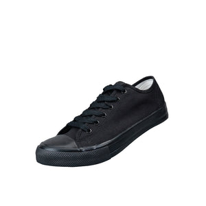 รองเท้าผ้าใบ รองเท้าผ้าใบผูกเชือก รองเท้าผ้าใบผูกเชือกผู้ชาย รองเท้าผ้าใบผูกเชือกผู้หญิงสีดำ/ดำ สไตล์คลาสสิก นุ่มสบาย