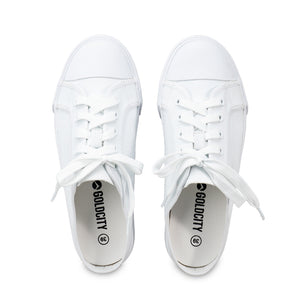 รองเท้าผ้าใบ รองเท้าผ้าใบเปิดส้น รองเท้าผ้าใบเปิดส้นผู้หญิงสีขาว นุ่ม ใส่สบาย ระบายอากาศ