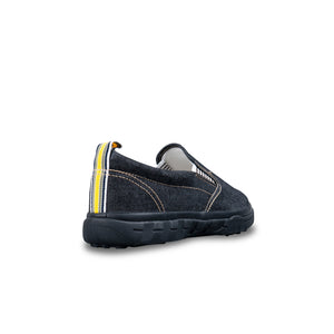 รองเท้าผ้าใบ รองเท้าผ้าใบสลิปออนผู้ชายสีดำ ลายยีนส์สุดชิค น้ำหนักเบา พื้นยางพาราแท้ ร้อยปุ่ม ไม่ลื่น