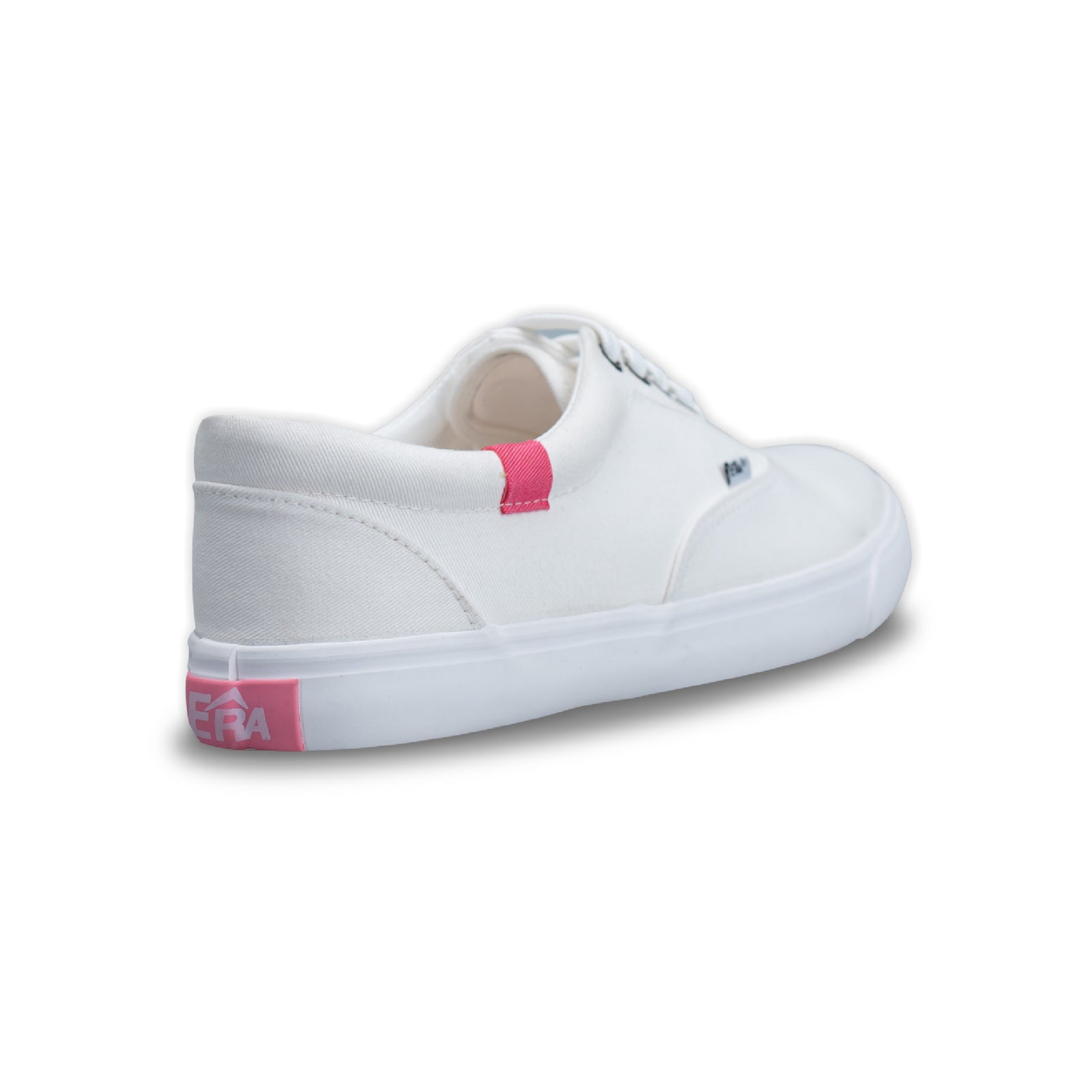 รองเท้าผ้าใบ รองเท้าผ้าใบผูกเชือก รองเท้าผ้าใบผูกเชือกผู้ชาย รองเท้าผ้าใบผูกเชือกผู้หญิงสีครีม/ชมพู ดีไซน์เท่ด้วยริบบิ้นสวยหวาน นุ่มสบาย ไม่กัดเท้า