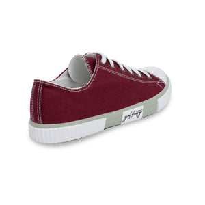 รองเท้าผ้าใบ รองเท้าผ้าใบผูกเชือก รองเท้าผ้าใบผูกเชือกผู้ชาย รองเท้าผ้าใบผูกเชือกผู้หญิงสีมังคุด ดีไซน์โดดเด่นด้วยลายยางสุดเท่! นุ่ม เบา ใส่สบาย