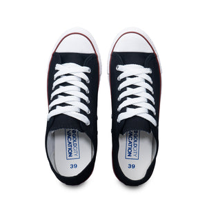 รองเท้าผ้าใบ รองเท้าผ้าใบผูกเชือก รองเท้าผ้าใบผูกเชือกผู้ชาย รองเท้าผ้าใบผูกเชือกผู้หญิงสีดำ ลายดาวสะท้อนแสง นุ่ม เบา ใส่สบาย