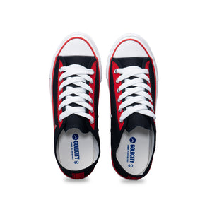 รองเท้าผ้าใบ รองเท้าผ้าใบผูกเชือก รองเท้าผ้าใบผูกเชือกผู้ชาย รองเท้าผ้าใบผูกเชือกผู้หญิงสีดำ/แดง ลายดาวสุดเท่ห์ นุ่น เบา ใส่สบาย