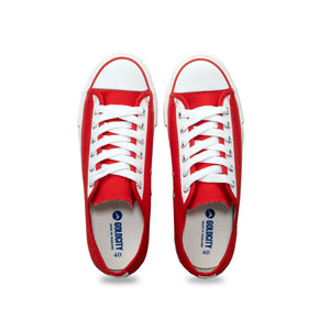 รองเท้าผ้าใบ รองเท้าผ้าใบผูกเชือก รองเท้าผ้าใบผูกเชือกผู้ชาย รองเท้าผ้าใบผูกเชือกผู้หญิงสีแดง/ขาว ลายดาวสุดเท่ห์ นุ่น เบา ใส่สบาย