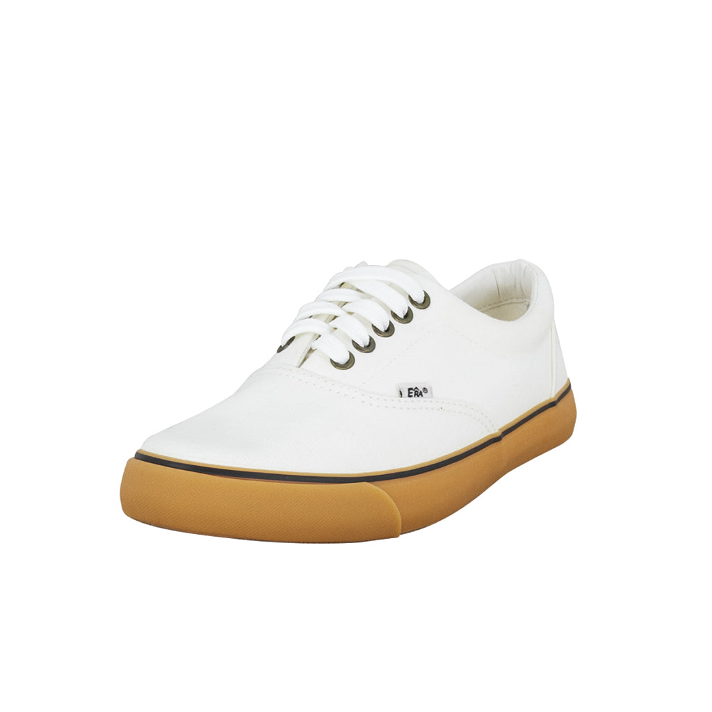 รองเท้าผ้าใบ รุ่น NO501 สีขาว มุมมองเฉียงด้านข้างฝั่งนอก