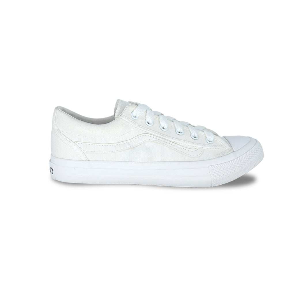รองเท้าผ้าใบ รุ่น NO502 สีขาวขาว มุมมองด้านข้างฝั่งนอก