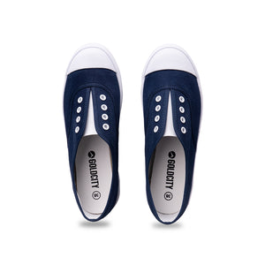 รองเท้าผ้าใบ รองเท้าผ้าใบแบบสวม รองเท้าผ้าใบแบบสวมผู้หญิงสีกรม ดีไซน์ยางยืด สวมง่าย นุ่มสบาย