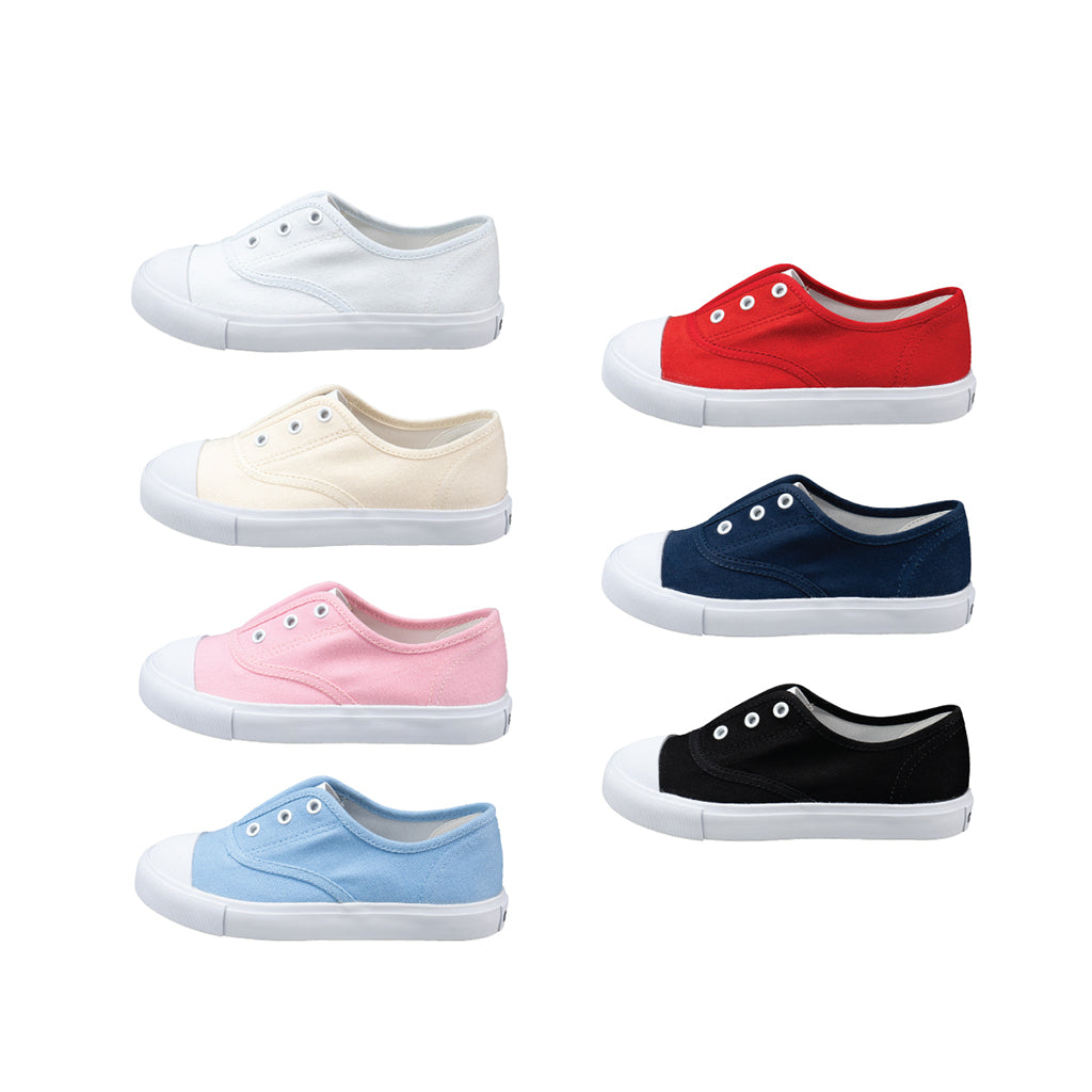 รองเท้าผ้าใบ รองเท้าผ้าใบแบบสวม รองเท้าผ้าใบแบบสวมผู้หญิงสีขาว,ครีม,ชมพู,ฟ้า,แดง,กรม,ดำ ดีไซน์ยางยืด สวมง่าย นุ่มสบาย