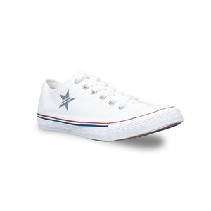 รองเท้าผ้าใบ รองเท้าผ้าใบผูกเชือก รองเท้าผ้าใบผูกเชือกผู้ชาย รองเท้าผ้าใบผูกเชือกผู้หญิงสีครีม ลายดาวสะท้อนแสง นุ่ม เบา ใส่สบาย