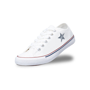 รองเท้าผ้าใบ รองเท้าผ้าใบผูกเชือก รองเท้าผ้าใบผูกเชือกผู้ชาย รองเท้าผ้าใบผูกเชือกผู้หญิงสีครีม ลายดาวสะท้อนแสง นุ่ม เบา ใส่สบาย