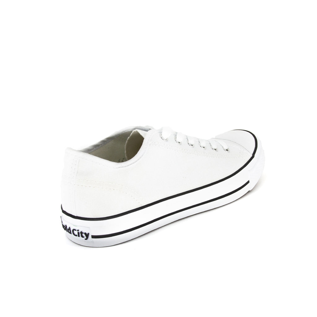 รองเท้าผ้าใบ รองเท้าผ้าใบผูกเชือก รองเท้าผ้าใบผูกเชือกผู้ชาย รองเท้าผ้าใบผูกเชือกผู้หญิงสีขาว/ดำ คลาสสิค ใส่สบาย น้ำหนักเบา