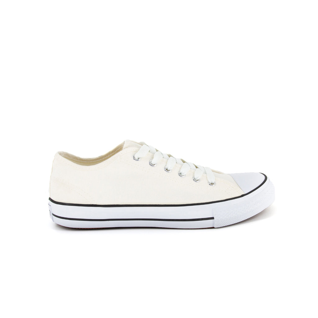 รองเท้าผ้าใบ รองเท้าผ้าใบผูกเชือก รองเท้าผ้าใบผูกเชือกผู้ชาย รองเท้าผ้าใบผูกเชือกผู้หญิงสีครีม/ดำ คลาสสิค ใส่สบาย น้ำหนักเบา