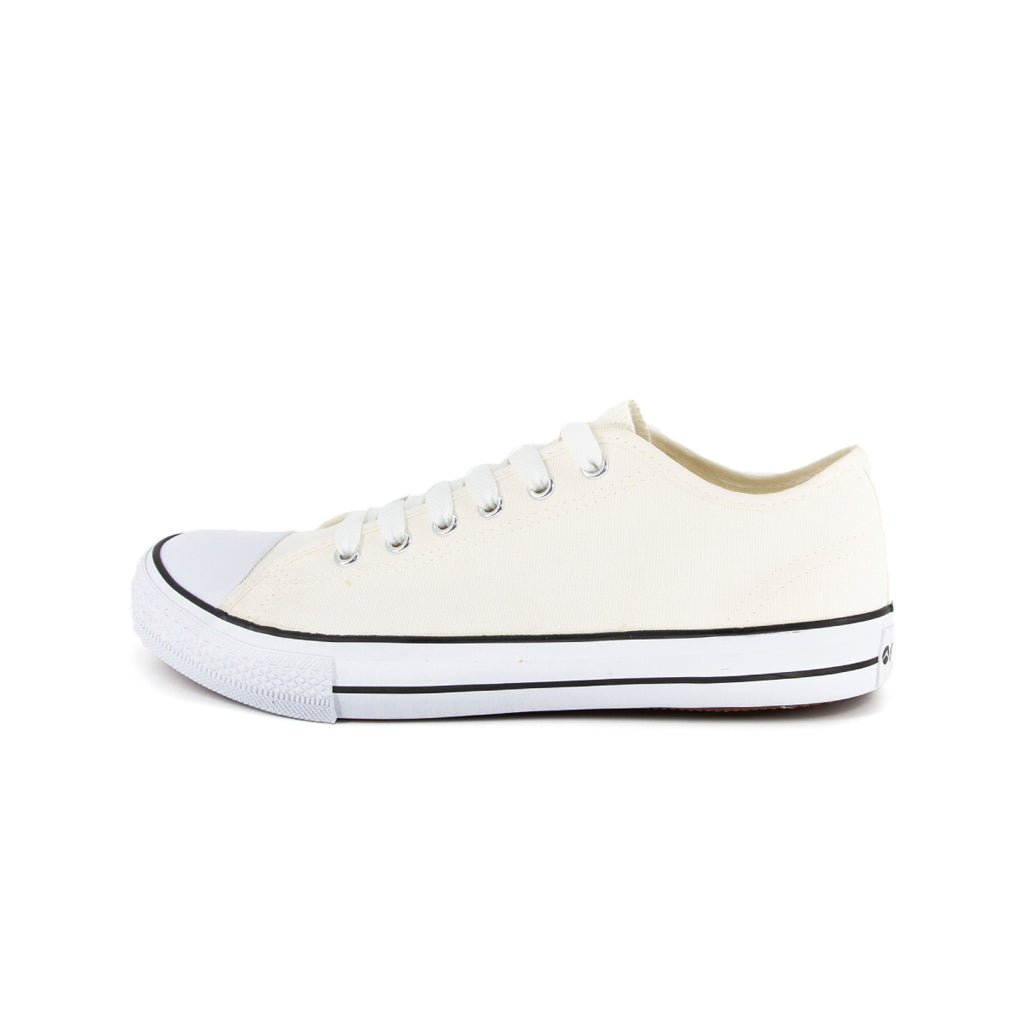 รองเท้าผ้าใบ รองเท้าผ้าใบผูกเชือก รองเท้าผ้าใบผูกเชือกผู้ชาย รองเท้าผ้าใบผูกเชือกผู้หญิงสีครีม/ดำ คลาสสิค ใส่สบาย น้ำหนักเบา