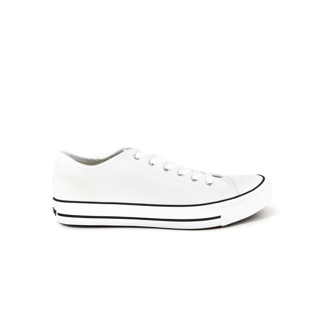 รองเท้าผ้าใบ รองเท้าผ้าใบผูกเชือก รองเท้าผ้าใบผูกเชือกผู้ชาย รองเท้าผ้าใบผูกเชือกผู้หญิงสีขาว/ดำ คลาสสิค ใส่สบาย น้ำหนักเบา