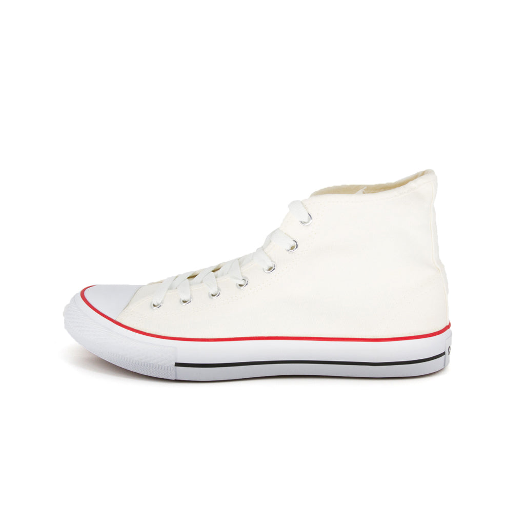 รองเท้าผ้าใบ รองเท้าผ้าใบหุ้มข้อ รองเท้าผ้าใบหุ้มข้อผู้ชาย รองเท้าผ้าใบหุ้มข้อผู้หญิงสีครีม แนวสตรีท น้ำหนักเบา สวมใส่ง่าย ทนทาน