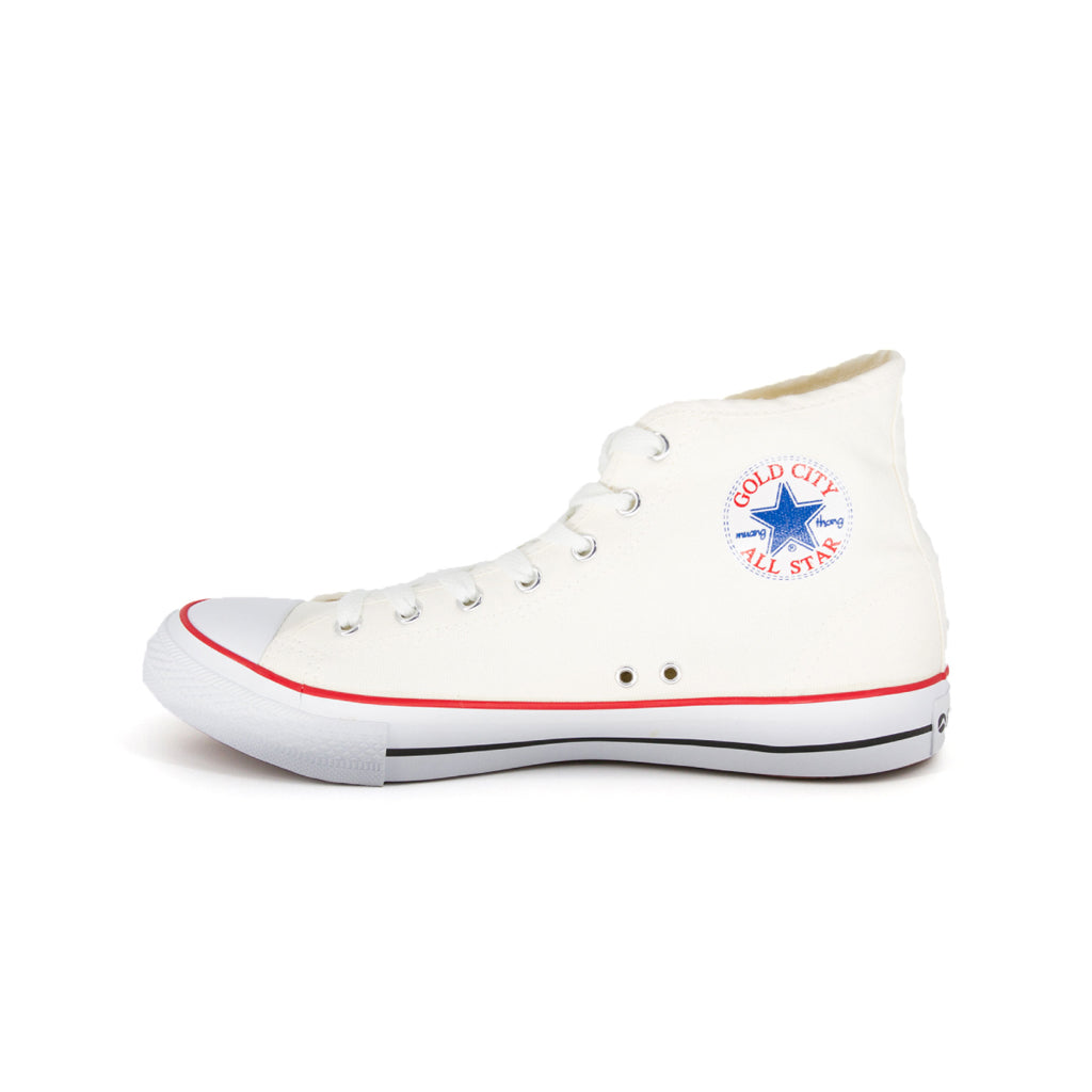 รองเท้าผ้าใบ รองเท้าผ้าใบหุ้มข้อ รองเท้าผ้าใบหุ้มข้อผู้ชาย รองเท้าผ้าใบหุ้มข้อผู้หญิงสีครีม แนวสตรีท น้ำหนักเบา สวมใส่ง่าย ทนทาน