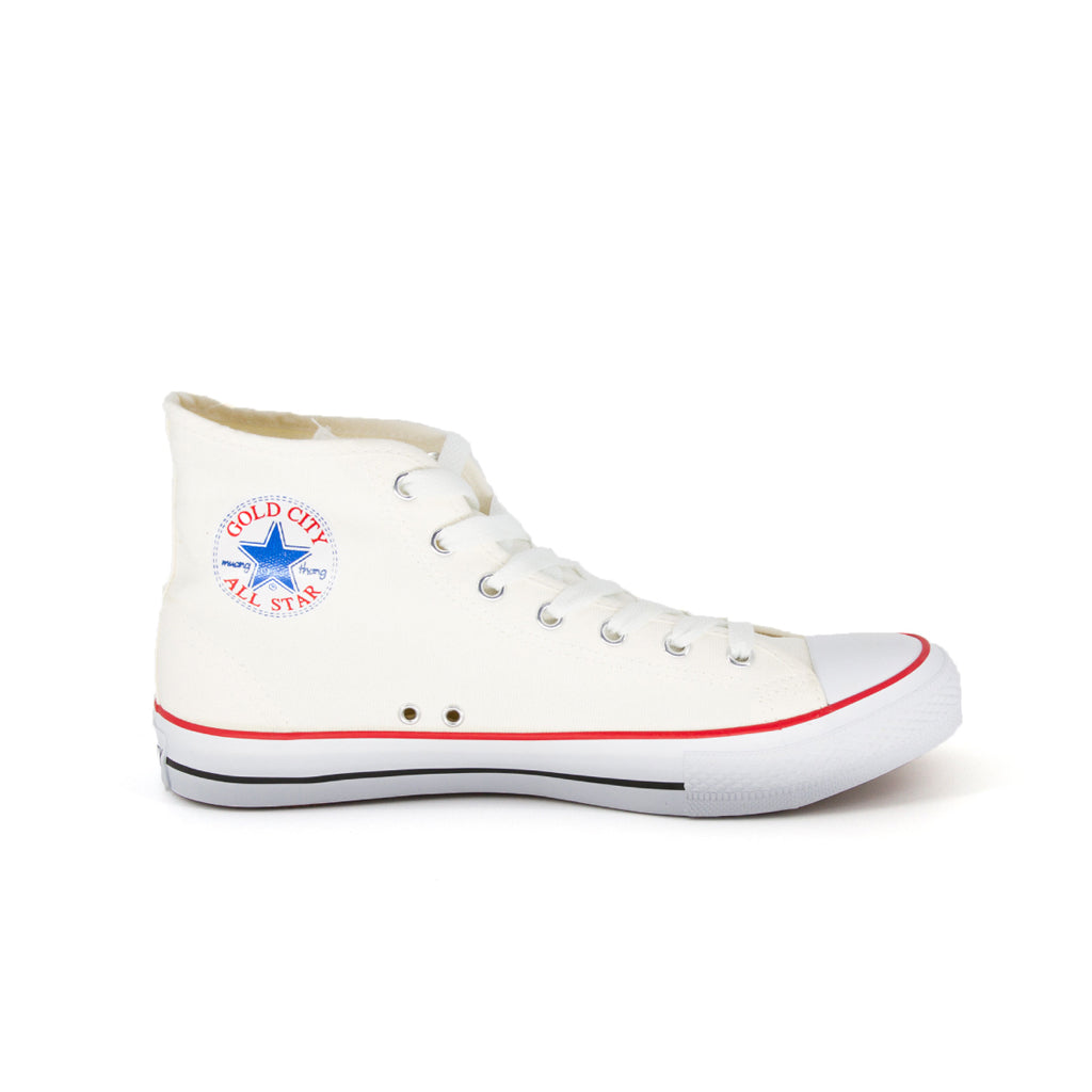 รองเท้าผ้าใบ รองเท้าผ้าใบหุ้มข้อ รองเท้าผ้าใบหุ้มข้อผู้ชาย รองเท้าผ้าใบหุ้มข้อผู้หญิงสีครีม แนวสตรีท น้ำหนักเบา สวมใส่ง่าย ทนทาน