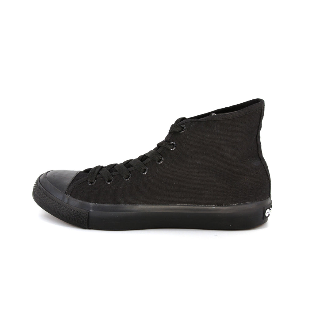 รองเท้าผ้าใบ รองเท้าผ้าใบหุ้มข้อ รองเท้าผ้าใบหุ้มข้อผู้ชาย รองเท้าผ้าใบหุ้มข้อผู้หญิงสีดำ/ดำ แนวสตรีท น้ำหนักเบา สวมใส่ง่าย ทนทาน