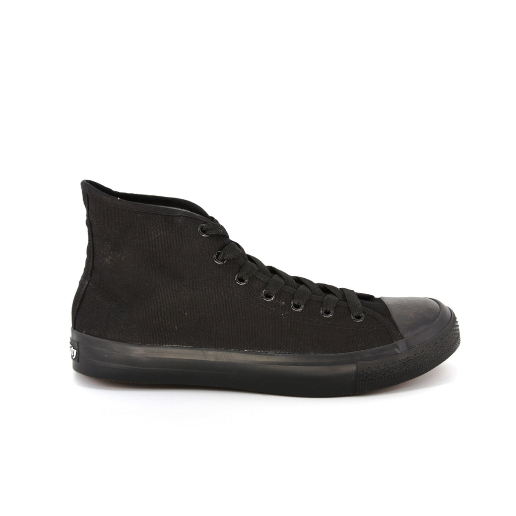 รองเท้าผ้าใบ รองเท้าผ้าใบหุ้มข้อ รองเท้าผ้าใบหุ้มข้อผู้ชาย รองเท้าผ้าใบหุ้มข้อผู้หญิงสีดำ/ดำ แนวสตรีท น้ำหนักเบา สวมใส่ง่าย ทนทาน