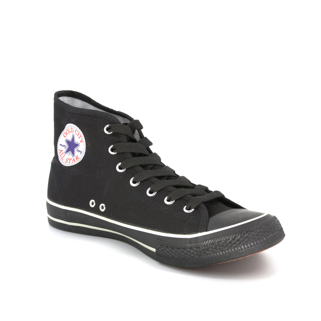 รองเท้าผ้าใบ รองเท้าผ้าใบหุ้มข้อ รองเท้าผ้าใบหุ้มข้อผู้ชาย รองเท้าผ้าใบหุ้มข้อผู้หญิงสีดำ/ขาว แนวสตรีท น้ำหนักเบา สวมใส่ง่าย ทนทาน