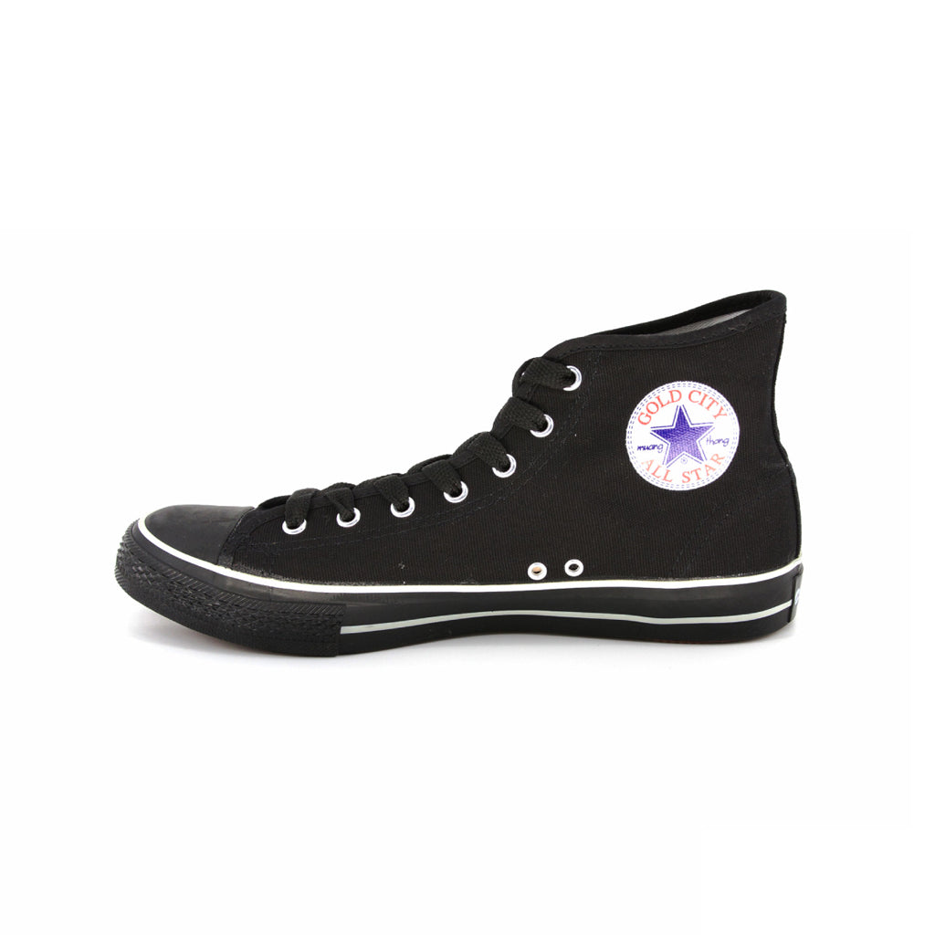 รองเท้าผ้าใบ รองเท้าผ้าใบหุ้มข้อ รองเท้าผ้าใบหุ้มข้อผู้ชาย รองเท้าผ้าใบหุ้มข้อผู้หญิงสีดำ/ขาว แนวสตรีท น้ำหนักเบา สวมใส่ง่าย ทนทาน