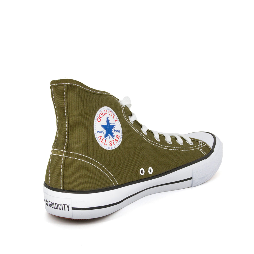 รองเท้าผ้าใบ รองเท้าผ้าใบหุ้มข้อ รองเท้าผ้าใบหุ้มข้อผู้ชาย รองเท้าผ้าใบหุ้มข้อผู้หญิงสีเขียวขี้ม้า แนวสตรีท น้ำหนักเบา สวมใส่ง่าย ทนทาน