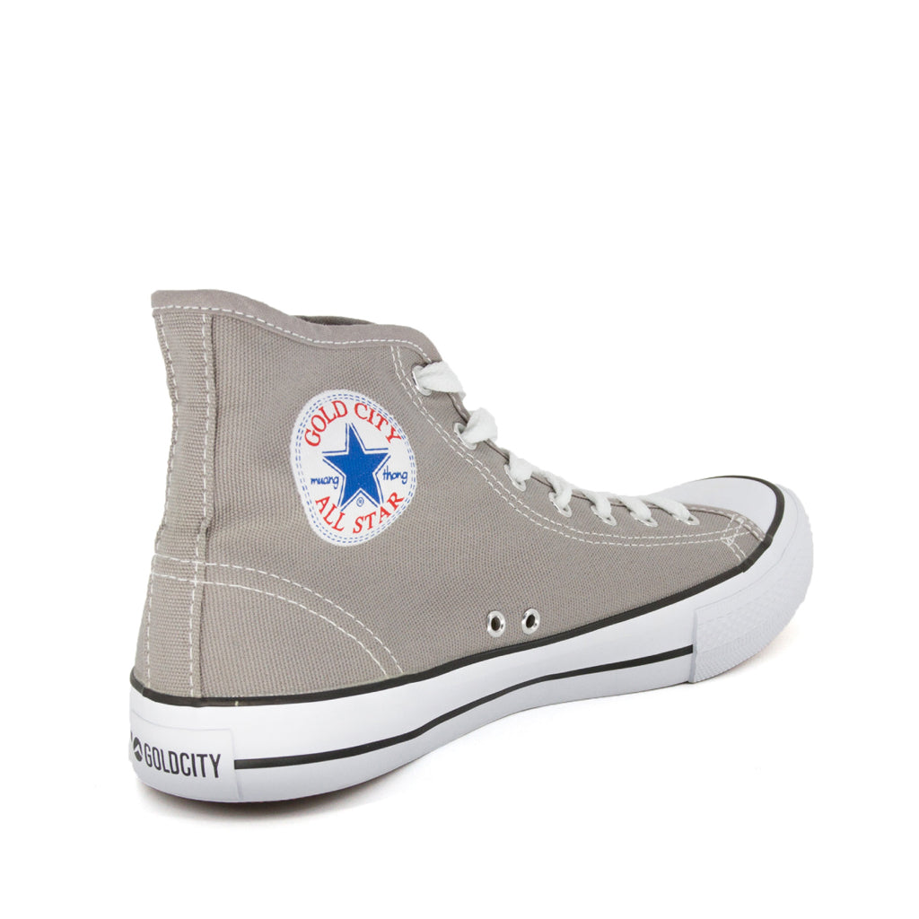 รองเท้าผ้าใบ รองเท้าผ้าใบหุ้มข้อ รองเท้าผ้าใบหุ้มข้อผู้ชาย รองเท้าผ้าใบหุ้มข้อผู้หญิงสีเทา แนวสตรีท น้ำหนักเบา สวมใส่ง่าย ทนทาน