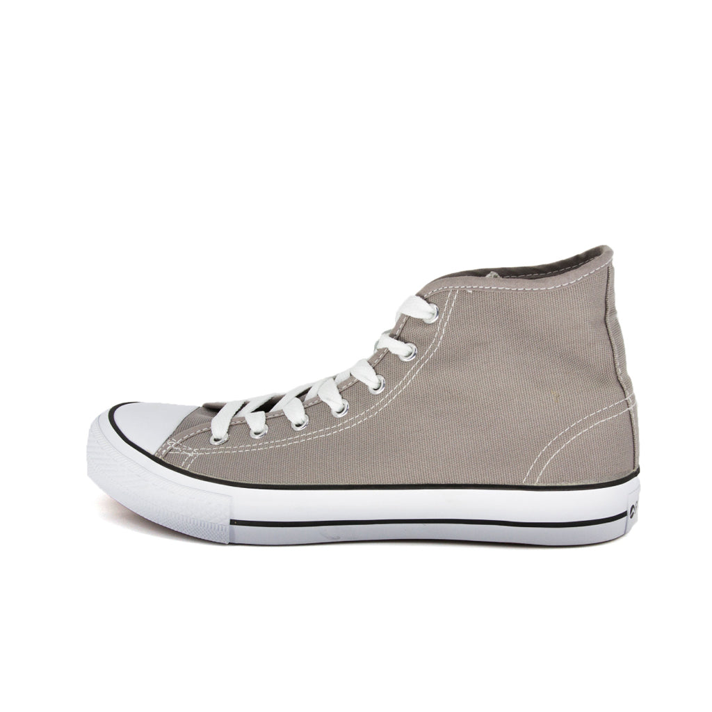 รองเท้าผ้าใบ รองเท้าผ้าใบหุ้มข้อ รองเท้าผ้าใบหุ้มข้อผู้ชาย รองเท้าผ้าใบหุ้มข้อผู้หญิงสีเทา แนวสตรีท น้ำหนักเบา สวมใส่ง่าย ทนทาน