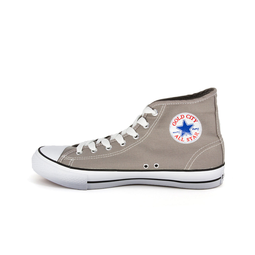 รองเท้าผ้าใบ รองเท้าผ้าใบหุ้มข้อ รองเท้าผ้าใบหุ้มข้อผู้ชาย รองเท้าผ้าใบหุ้มข้อผู้หญิงสีเทา แนวสตรีท น้ำหนักเบา สวมใส่ง่าย ทนทาน