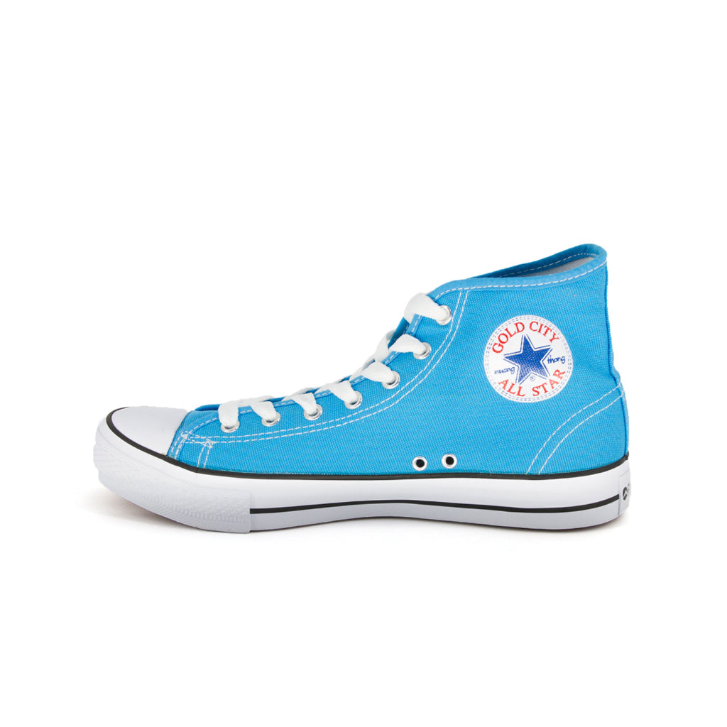 รองเท้าผ้าใบ รองเท้าผ้าใบหุ้มข้อ รองเท้าผ้าใบหุ้มข้อผู้ชาย รองเท้าผ้าใบหุ้มข้อผู้หญิงสีฟ้า แนวสตรีท น้ำหนักเบา สวมใส่ง่าย ทนทาน