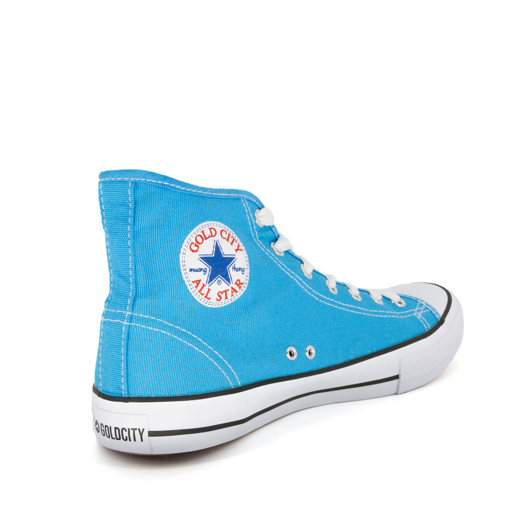 รองเท้าผ้าใบ รองเท้าผ้าใบหุ้มข้อ รองเท้าผ้าใบหุ้มข้อผู้ชาย รองเท้าผ้าใบหุ้มข้อผู้หญิงสีฟ้า แนวสตรีท น้ำหนักเบา สวมใส่ง่าย ทนทาน