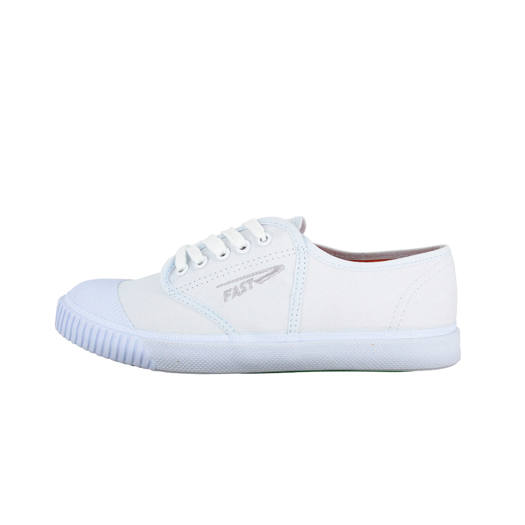 รองเท้าผ้าใบ รองเท้าผ้าใบนักเรียน รองเท้าผ้าใบนักเรียนผู้ชาย รองเท้าผ้าใบผู้หญิงสีขาว มีลายปัก Fast ทน นุ่ม หนึบ 
ไม่ลื่น ใส่สบาย