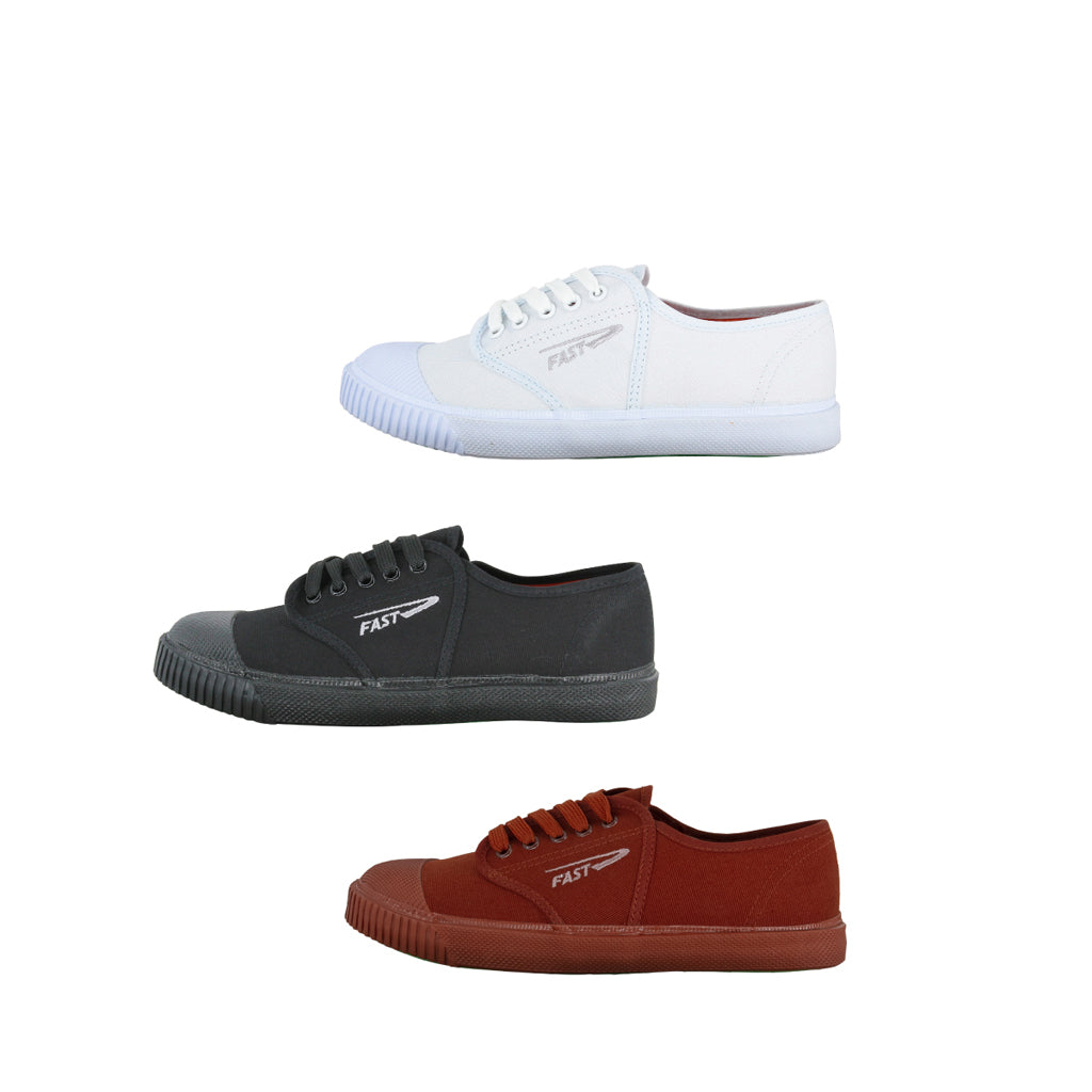 รองเท้าผ้าใบ รองเท้าผ้าใบนักเรียน รองเท้าผ้าใบนักเรียนผู้ชาย รองเท้าผ้าใบผู้หญิงสีขาว,ดำ,น้ำตาล มีลายปัก Fast ทน นุ่ม หนึบ 
ไม่ลื่น ใส่สบาย