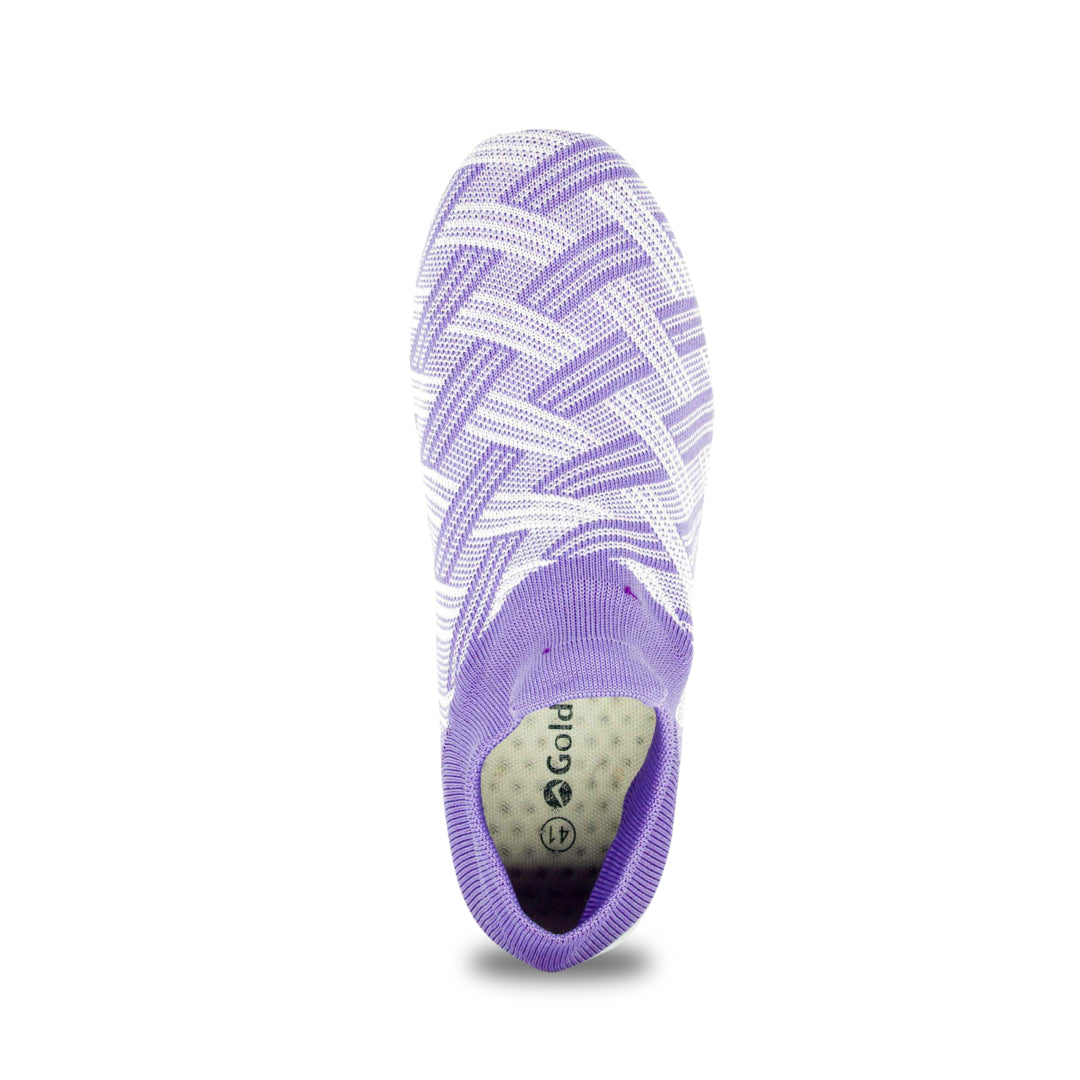 รองเท้าผ้าใบลำลอง รุ่น CE002 สีม่วง ผ้าทอระบายอากาศ น้ำหนักเบาพิเศษ พื้น EVA นุ่มเด้งลดความอับชื้น