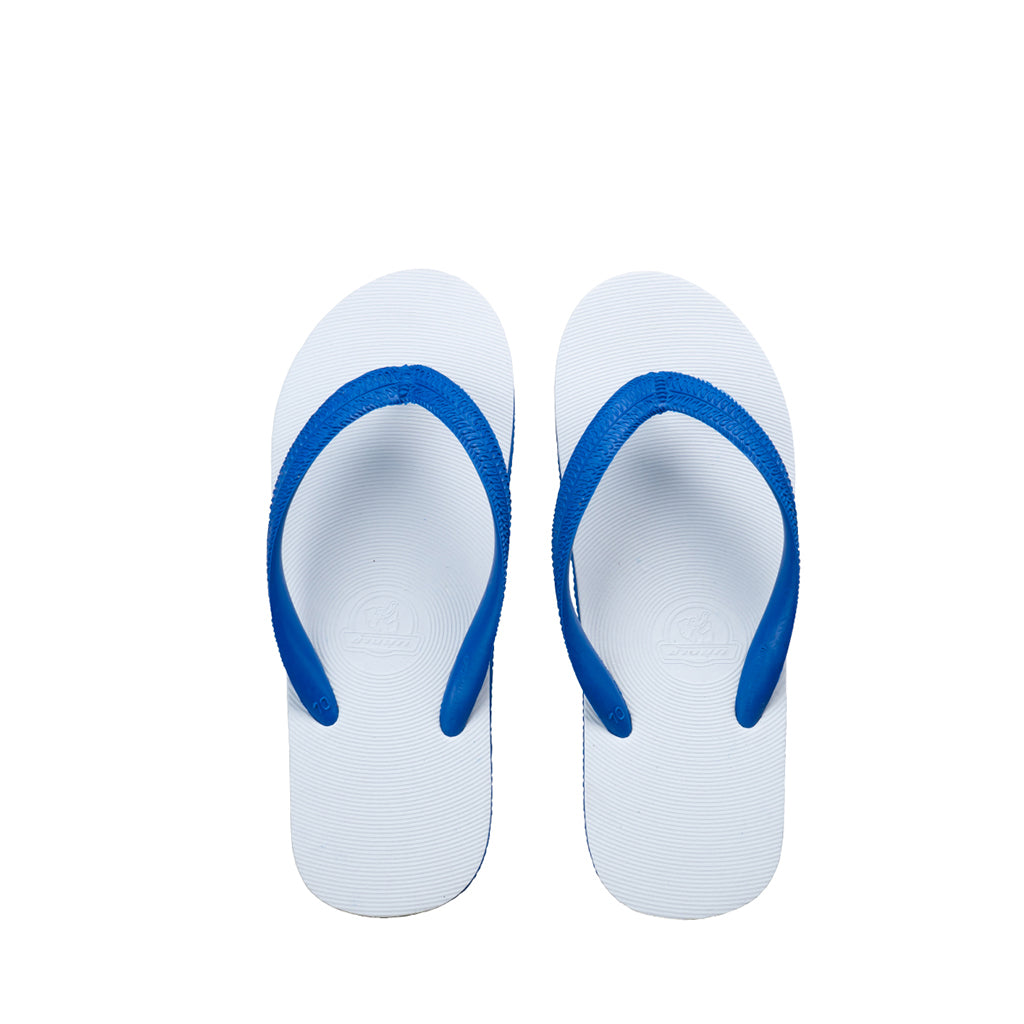 รองเท้าแตะ รองเท้าแตะหูหนีบ รองเท้าแตะหูหนีบผู้ชาย รองเท้าแตะหูหนีบผู้หญิงสีขาวน้ำเงิน ฟองน้ำยางพาราธรรมชาติ  ใส่สบาย  ทนทาน  นุ่ม เบา 