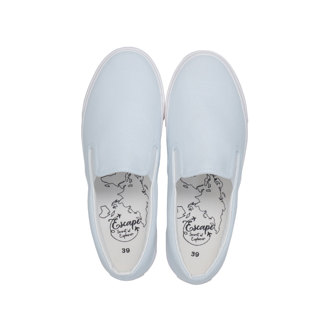 รองเท้าผ้าใบ รองเท้าสลิปออน รองเท้าผ้าใบสลิปออนผู้ชาย รองเท้าผ้าใบสลิปออนผู้หญิงสีขาว ขอบนุ่ม น้ำหนักเบา ใส่สบาย 