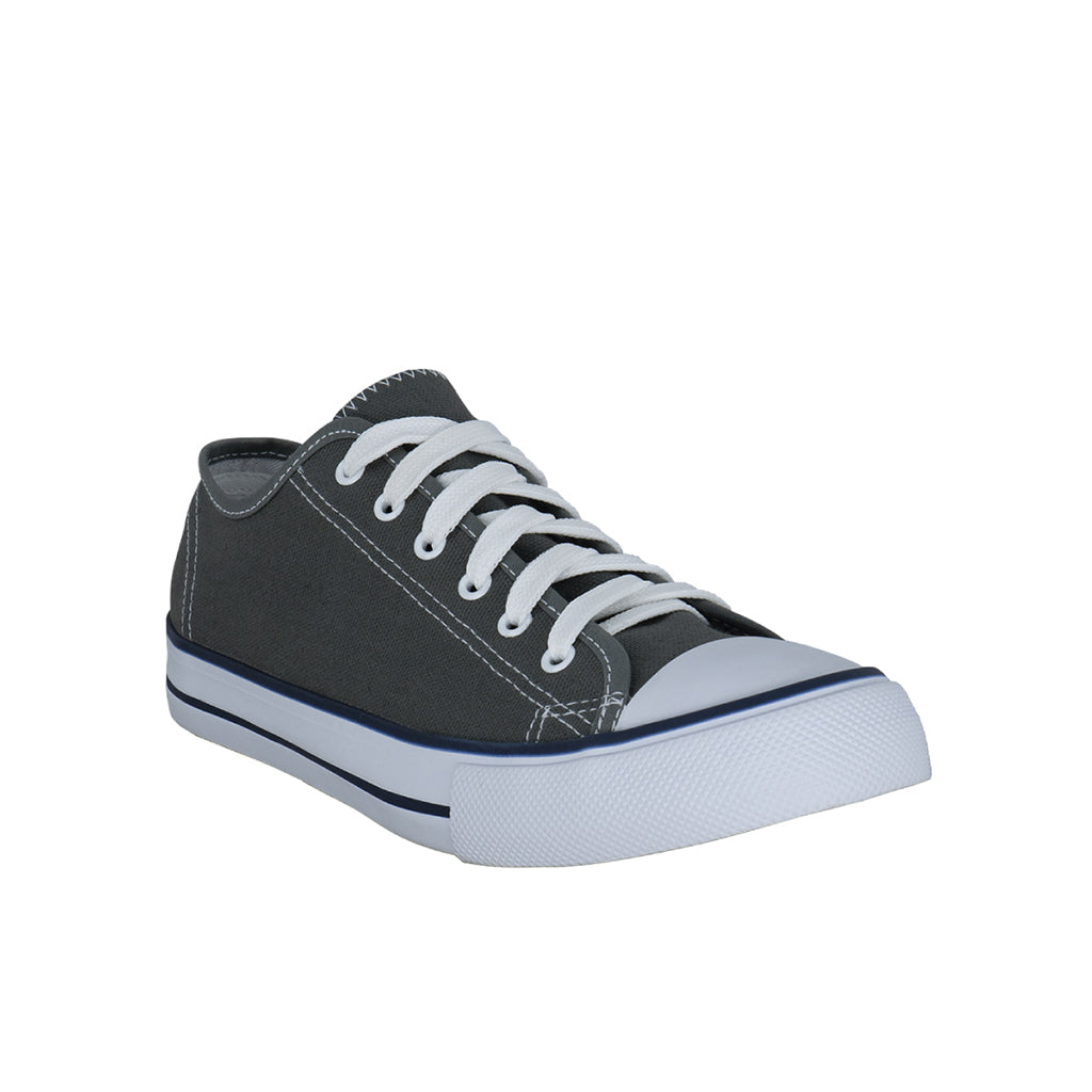 รองเท้าผ้าใบ รองเท้าผ้าใบผูกเชือก รองเท้าผ้าใบผูกเชือกผู้ชาย รองเท้าผ้าใบผูกเชือกผู้หญิงสีเทา สไตล์คลาสสิก นุ่มสบาย