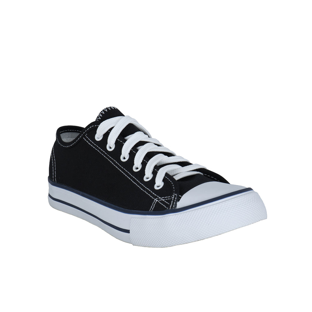 รองเท้าผ้าใบ รองเท้าผ้าใบผูกเชือก รองเท้าผ้าใบผูกเชือกผู้ชาย รองเท้าผ้าใบผูกเชือกผู้หญิงสีดำ สไตล์คลาสสิก นุ่มสบาย