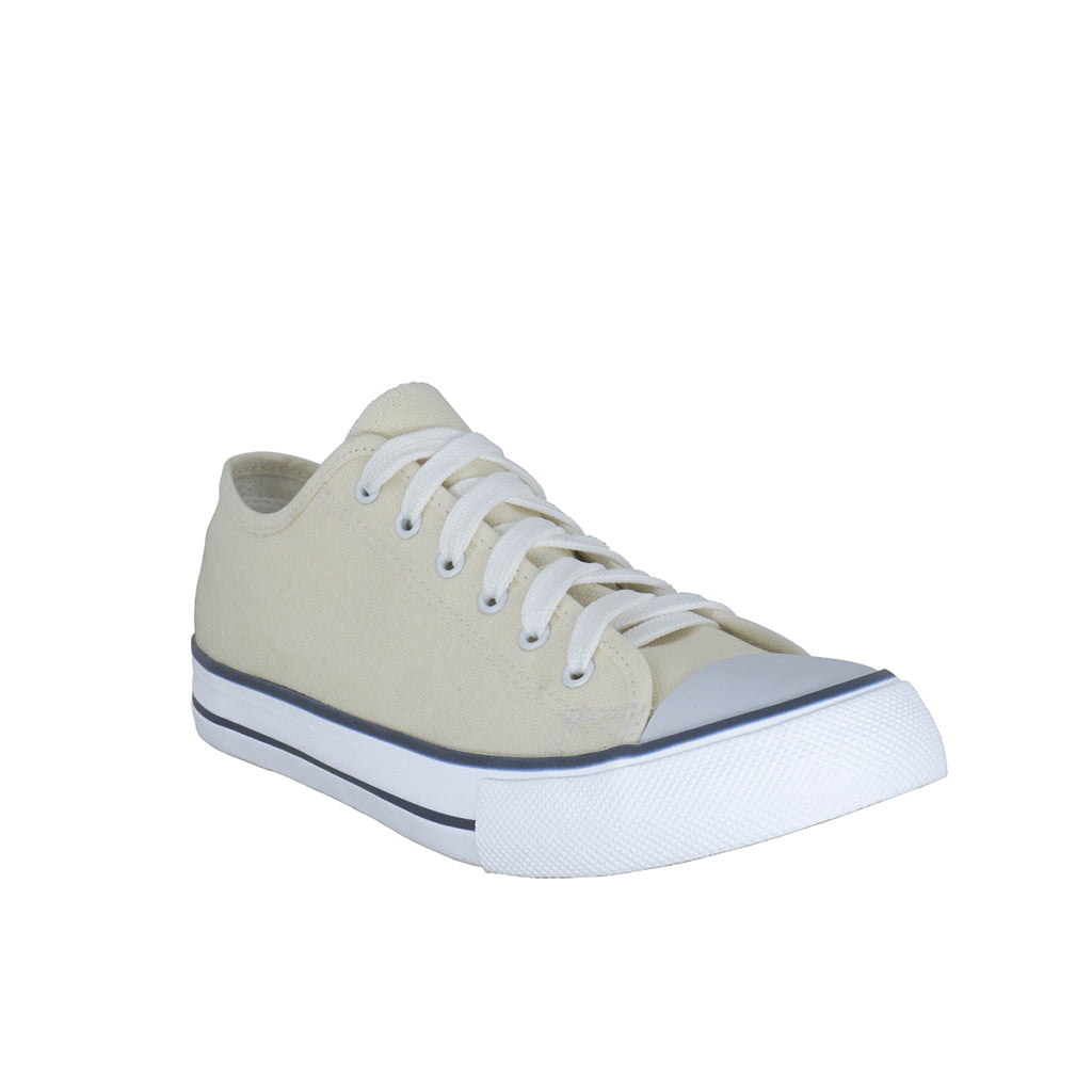 รองเท้าผ้าใบ รองเท้าผ้าใบผูกเชือก รองเท้าผ้าใบผูกเชือกผู้ชาย รองเท้าผ้าใบผูกเชือกผู้หญิงสีครีม สไตล์คลาสสิก นุ่มสบาย