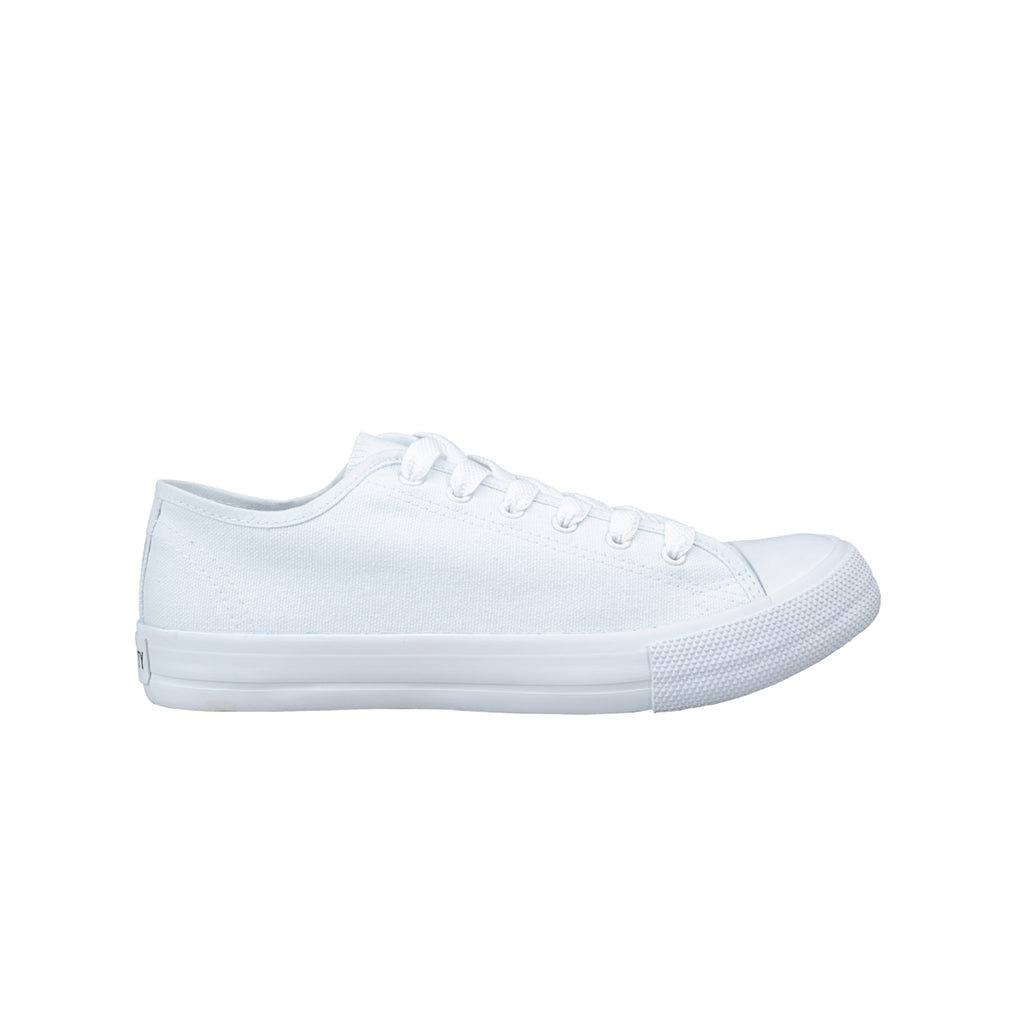 รองเท้าผ้าใบ รองเท้าผ้าใบผูกเชือก รองเท้าผ้าใบผูกเชือกผู้ชาย รองเท้าผ้าใบผูกเชือกผู้หญิงสีขาว/ขาว สไตล์คลาสสิก นุ่มสบาย